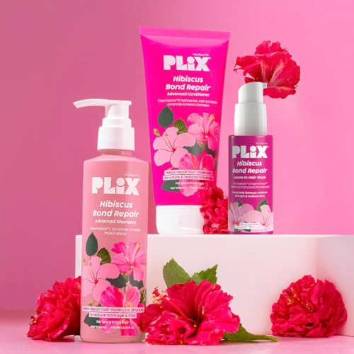 Image of The Plant Fix Plix Hibiscus Bond Repair Leave-In Hair Mask | SH Oligopeptide 78 & FiberHance | Repairs Damage, Reduces Frizz & Strengthens Hair | Vegan & Sulfate-Free | 50g