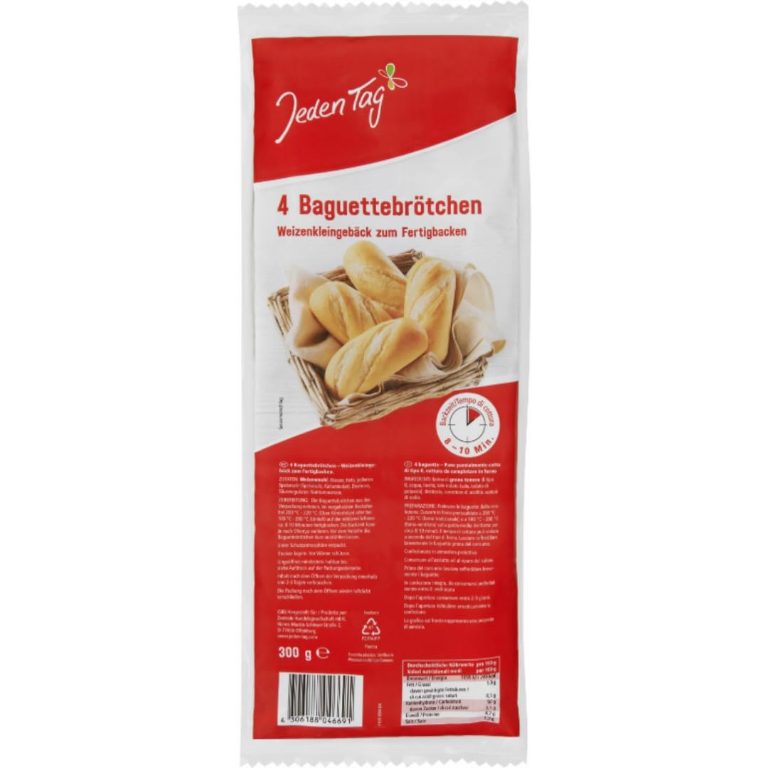Baguette-Brötchen brot Weizenkleingebäck zum Fertigbacken.300 gramm x 20 Stück