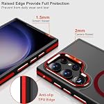 Magnetic for Samsung Galaxy S22 Ultra Case with 3 Stand Ways, [Invisible Stand] Color-Blocked with Anti-Slip Edge Anti-Drop Shockproof Slim Phone Case for Galaxy S22 Ultra 6.8” (Black/Red) - Image 7