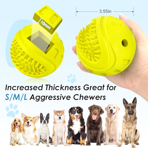 TROUSKAIG Indestructible Squeaky Dog Balls Dog Toys for Aggressive Chewers Large Medium Breed, Tough Dog Chew Toys for Aggressive Chewers,Interactive Squeaky Dog Toys Balls,Dog Gifts Outdoor Dog Toys