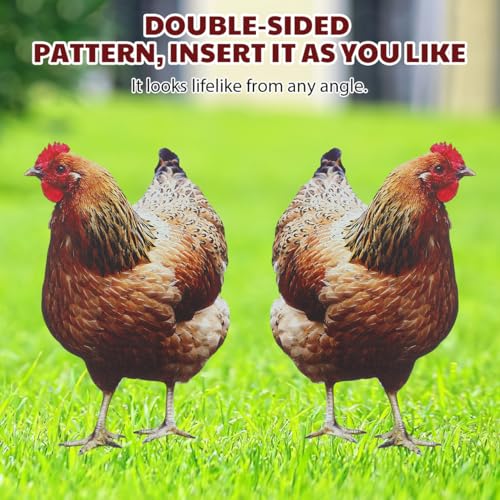 Yardwe 2 Stück Huhn Deko Hühner Gartendeko Hühner Deko Lebensechte für Draußen Draußen Rasen Hofdekoration