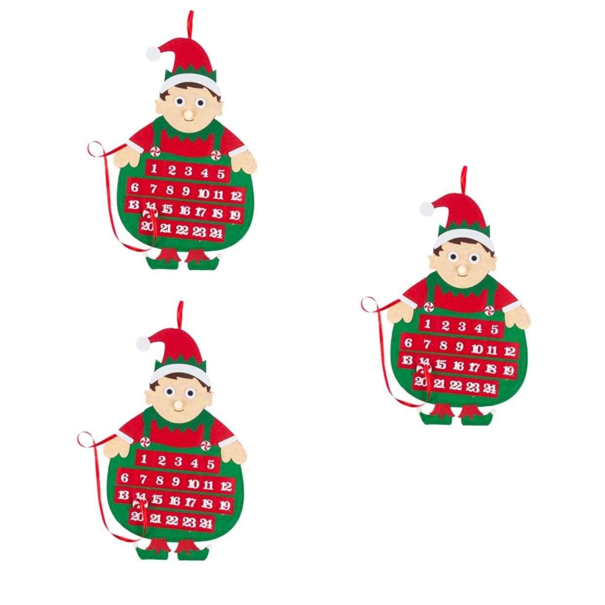 PRETYZOOM 3 Stk Urlaub Adventskalender Neujahr Advent Adventskalender Aus Filz Krippendekoration Weihnachtstuchkalender Weihnachtskalender Hängend Ornament Karikatur Gefühlt Ältere