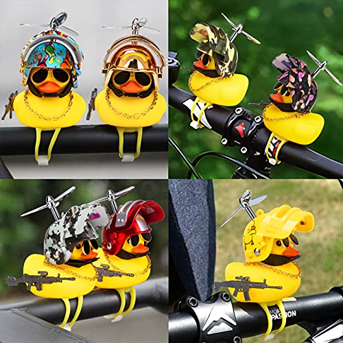 Image of wonuu Rubber Duck Car Ornaments, Squeeze Duck Dashboard Decorations Bicycle Decor for Cycling Motorcycle & Bicycle Accessories Decorations (Underwater World-L&G)