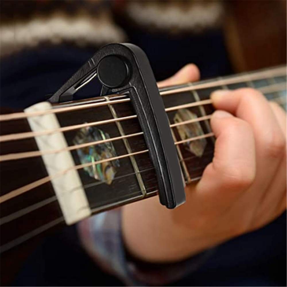BATLAM Capotasto per Chitarra Accessori per Chitarra Capotasto per Chitarra per Chitarre Folk ed elettriche per Una Facile trasposizione (Color : Black, Size : One Size) (Black One Size)