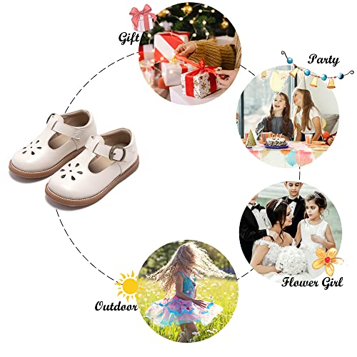 Image of Felix & Flora Toddler Little Girl Mary Jane Dress Shoes - Ballet Flats for Girl Party School Shoes