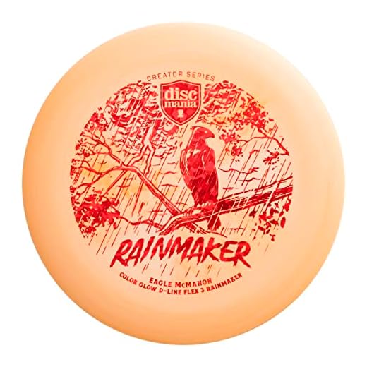 Discmania Eagle McMahon Rainmaker Color Glow D-Line Flex 3 Disc Golf Putter 173-176g (Orange)