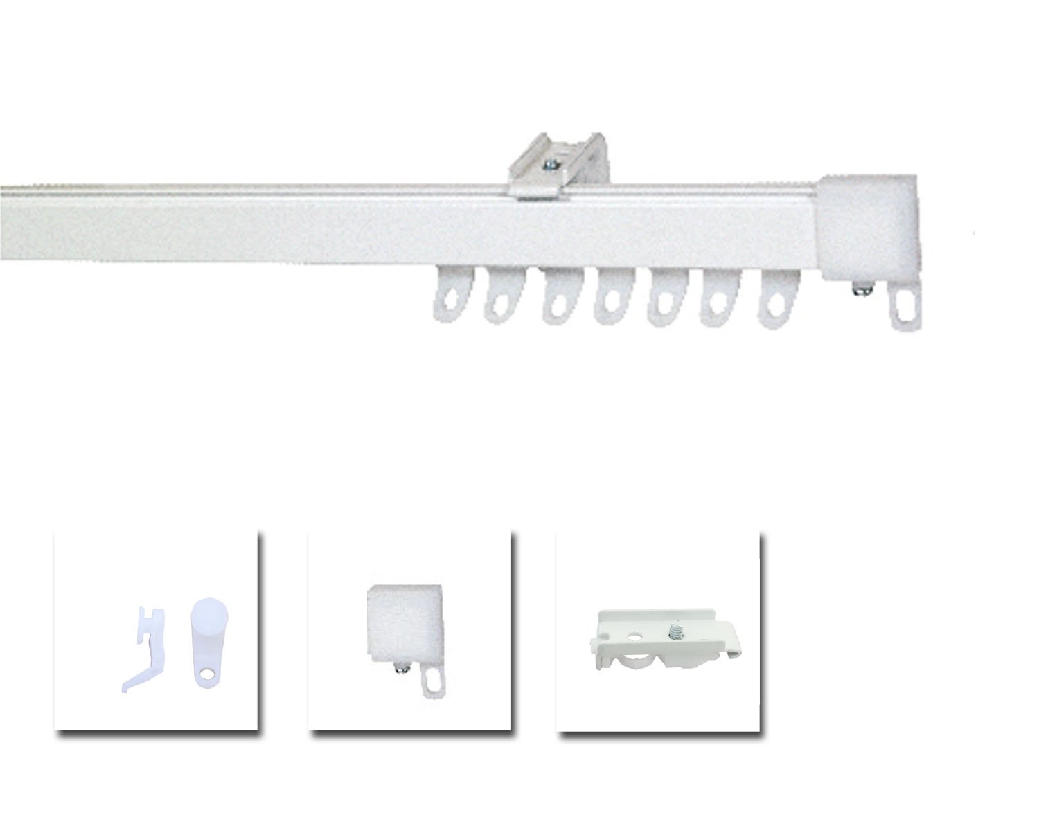 Speedy White Aluminium Fineline Curtain Track - 400Cm