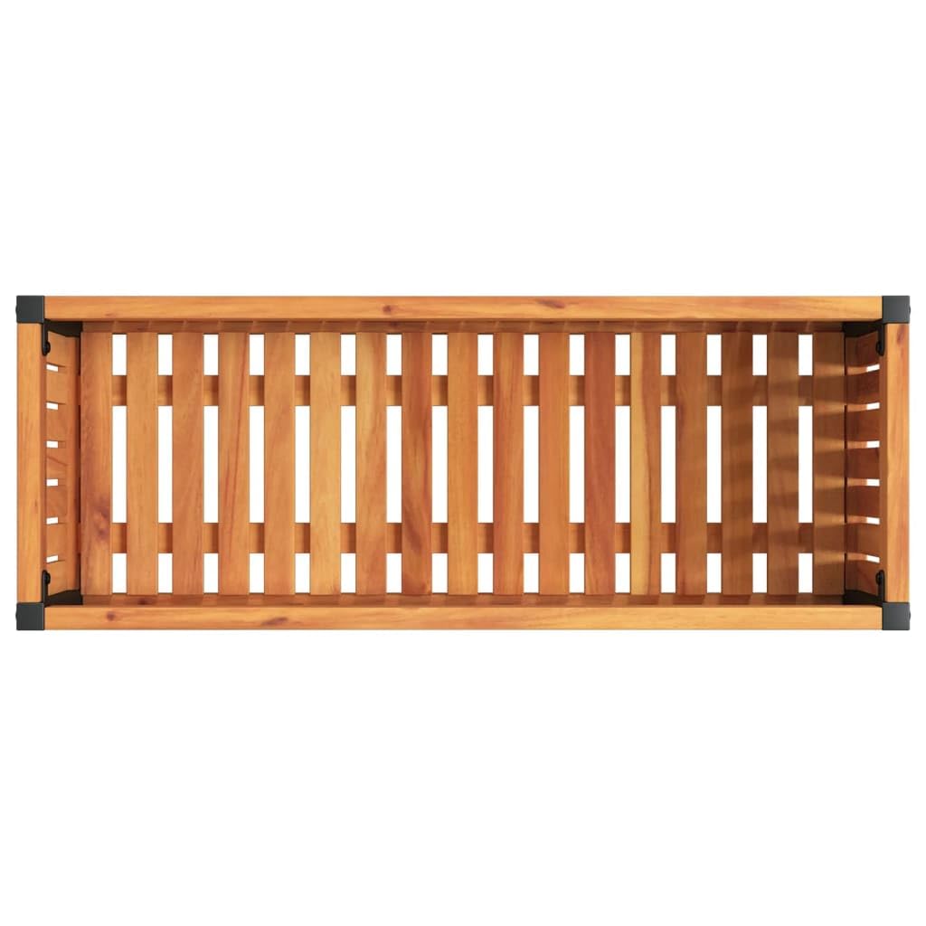 vidaXL Jardinière 80x30x27,5 cm Bois Massif d'acacia et Acier, jardinière d'extérieur, bac à Fleurs, bac à Pommes de Terre, jardinière de terrasse