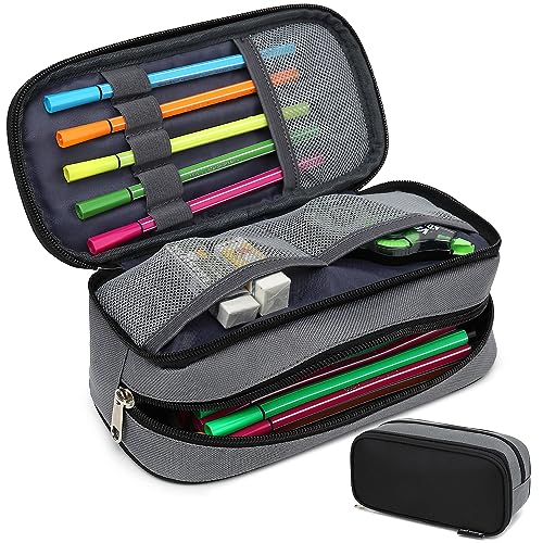 Mountain guest Large Capacity Pencil Case Multi-Slot Pencil Pouch Durable Pencil Box Portable Office Pen Bag with Zipper