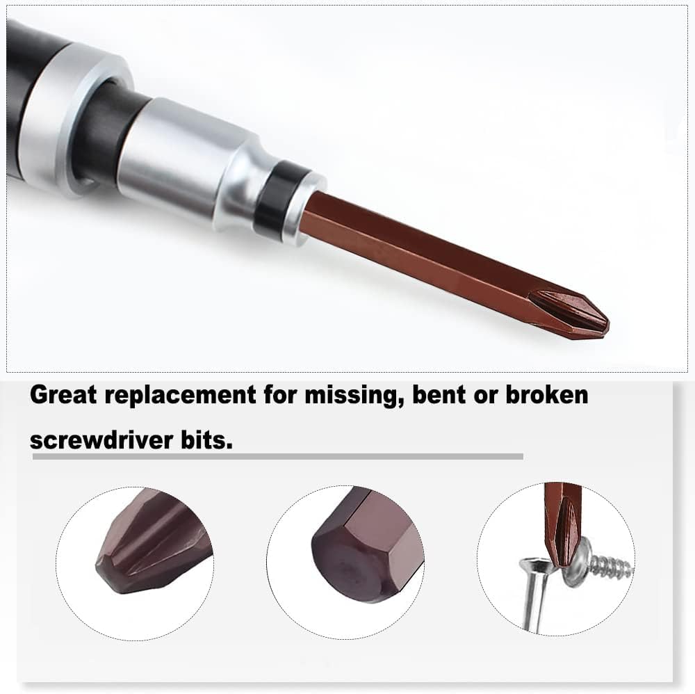 Utoolmart 1/4 Dia Hex Shank 25mm Length Phillips PH0 Magnetic Screw Driver S2 Screwdriver Bits 12Pcs