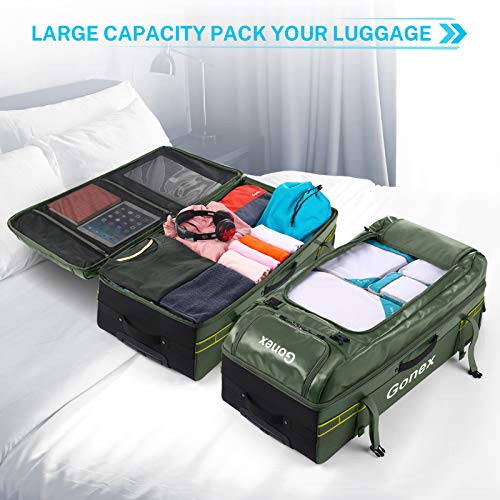 Gonex Rolling Duffle Bag with Wheels, 100L Water Repellent Large Wheeled Travel Duffel Luggage with Rollers 30 inch, Olive Green