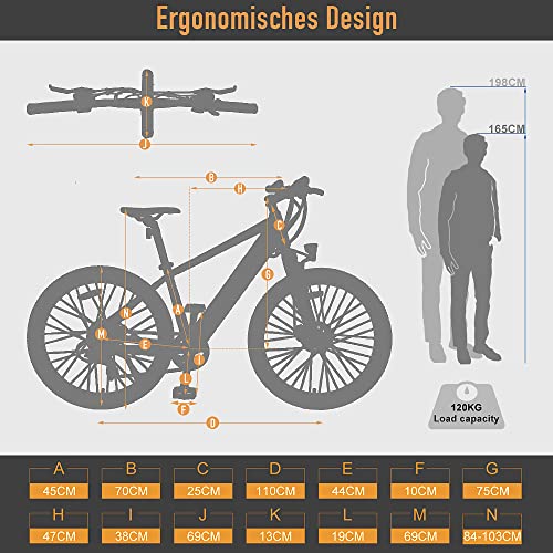 Fafrees KRE27.5 Elektrisches Assistenzfahrrad 250W Motor 36V 10Ah Austauschbarer Akku Elektrisch Unterstütztes Mountainbike Maximale Reichweite im Unterstützungsmodus 80-101KM – Bild 7