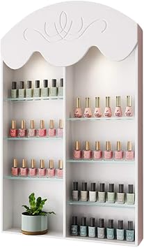 RED AS FIRE Nail Polish Display Shelf - Wall-Mounted Storage Cabinet, Essential Oil & Cosmetics Rack
