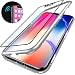 Produktbild ELEWELT iPhone X Hülle,Magnetische Adsorption Handyhülle mit Eingebauter Magnet Funktion, Ultra Dünn Tempered Glass Back Cover Case für Apple iPhone X (Transparente Rückseite,Silbere Bumper)