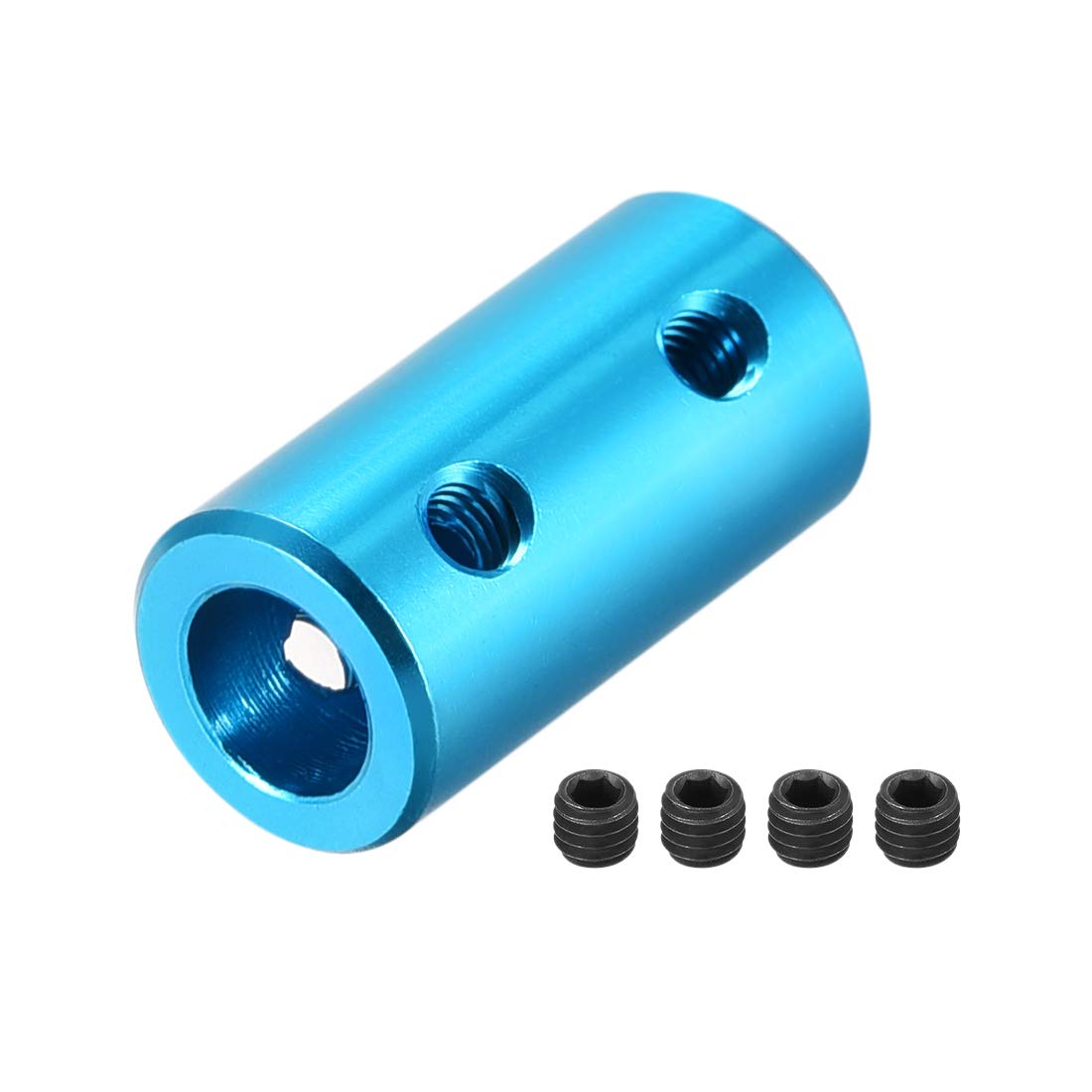 Accouplement rigide de transmission L20 x D10 bleu pour liaison d'axes 6mm