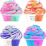 Newest Butter Slime Kit 4 Pack, Scented Slime Kits for Girls Boys Kids, DIY Surprise Slime Making Ki