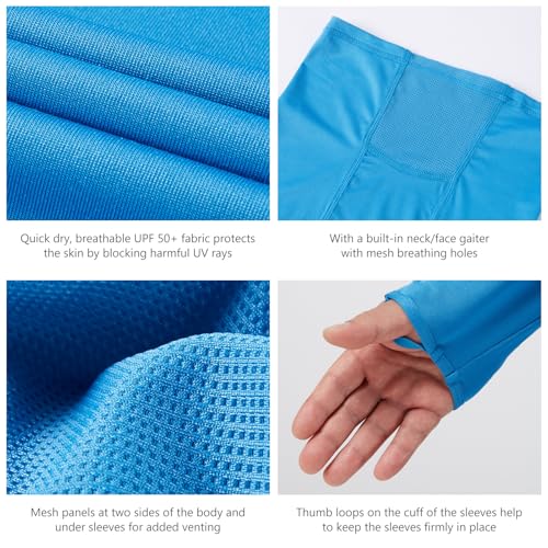 Image of BASSDASH UPF 50+ Men's Long Sleeve Fishing Shirt with Mask UV Neck Gaiter Hoodie