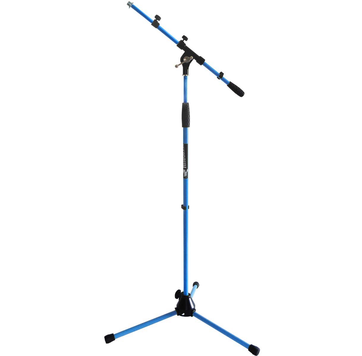 keepdrum MS106 Mikrofonständer Mikrofonstativ mit Galgen u. Metall-Sockel + Tragetasche SB-03 (Blau)