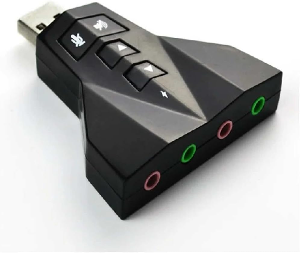 Dual Sound Card Virtual 7.1 Channel USB 2.0 Audio Adapter Dual Microphone and Headphone 7.1Ch 3D Audio Sound Card