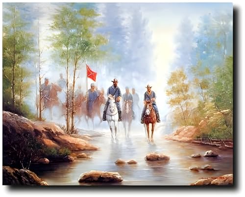 Impact Posters Gallery Western Wall Decor Civil War Grey Soldier On Horses Country Art Prints Poster (16x20)