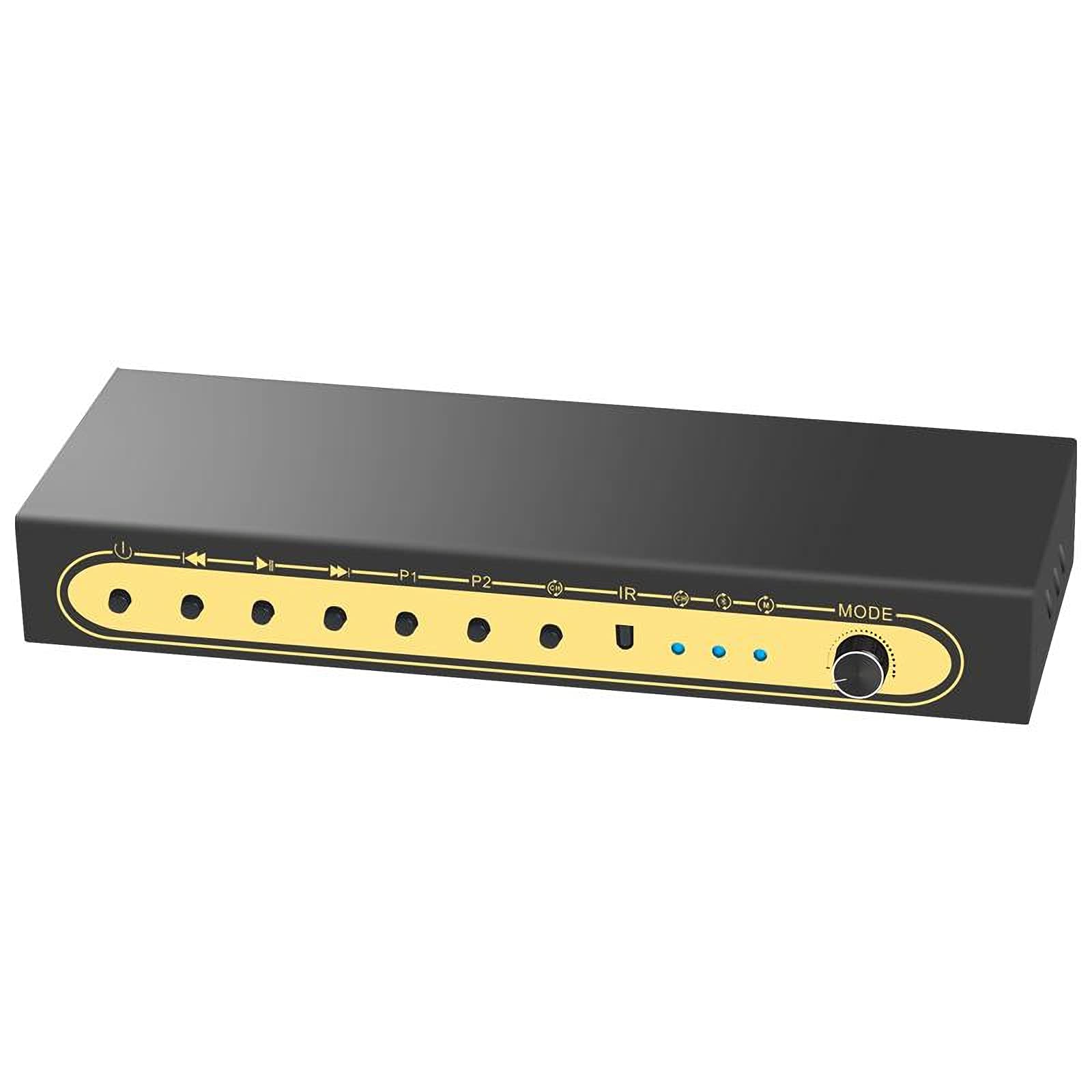 RSGK Decoder Audio Digitale, 24bit/192KHz con Ricevitore BT-5.0, Coassiale, Fibra Ottica, AUX, Disco U, Ingresso PC-USB, Musica da Gioco Home Theater 192Khz/24Bit, con Telecomando