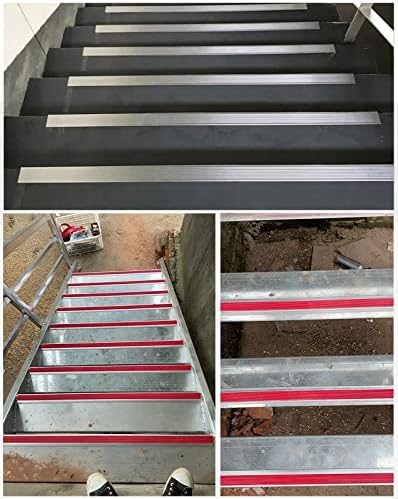 Miniatura 4 de Borde de metal para escaleras, tira antideslizante de nariz de borde de escalón, protector de nariz de borde de escalón, reductores de borde de