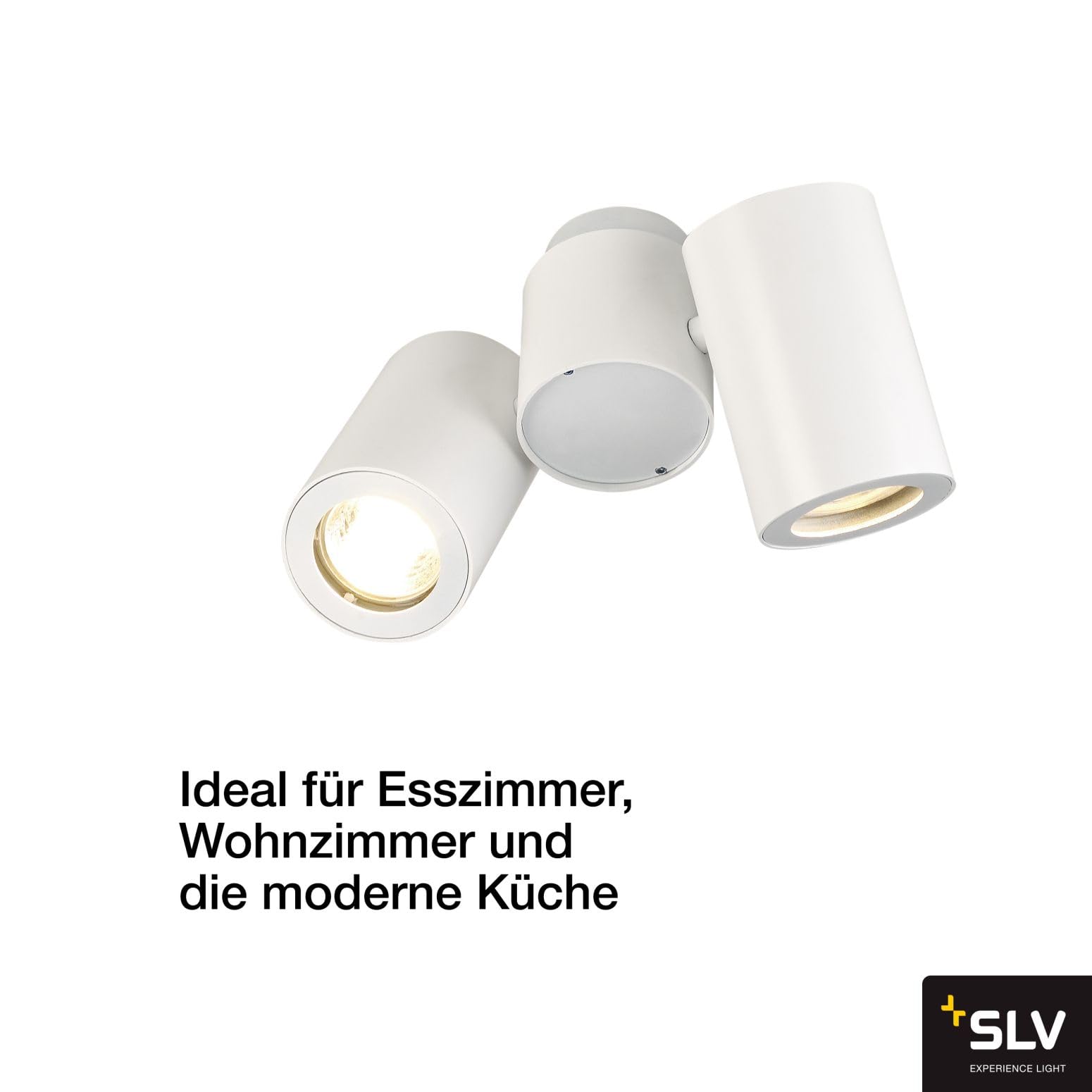 SLV LED Strahler ENOLA_B dreh- und schwenkbar | Dimmbare Wand- und Deckenleuchte zur Beleuchtung innen | LED Spot, Deckenfluter, Deckenstrahler, Decken-Lampen, Wand-Lampe | 2-flammig, GU10