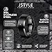 Jstyle Stainless Steel Rings for Men Women 8MM Wedding Band Rings Matte Surface - Beveled Polished Edge Mens Ring Size 10 Black Ring for Men