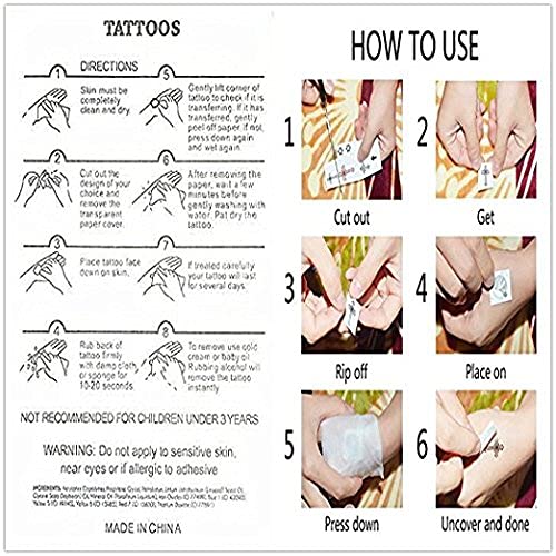 Miniatura 2 de Surtido de 9 hojas de tatuajes temporales de dragón, punk impermeables para mujeres y hombres, recuerdos de fiesta