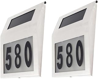 DOITOOL House Number Solar Powered House Numbers 2pcs Address Numbers for House Solar Address Sign Lighted Address Sign House Number LED The Sign