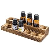 MyGift 2-Tier Burnt Wood Essential Oil Display Stand, Cosmetic Organizer Rack - Holds up to 11 (20ml) Bottles