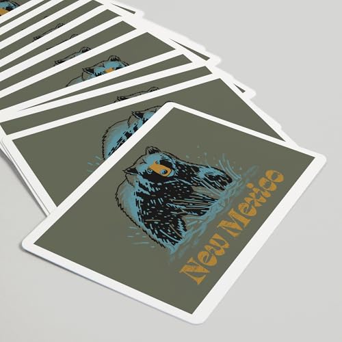 Baraja de poker New Mexico Distressed Ink Black Bear 52 cartas miniatura 5