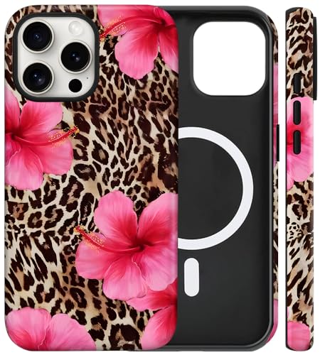 Coque iPhone 14 Pro Max fleurie et magnétique en TPU silicone et polycarbonate