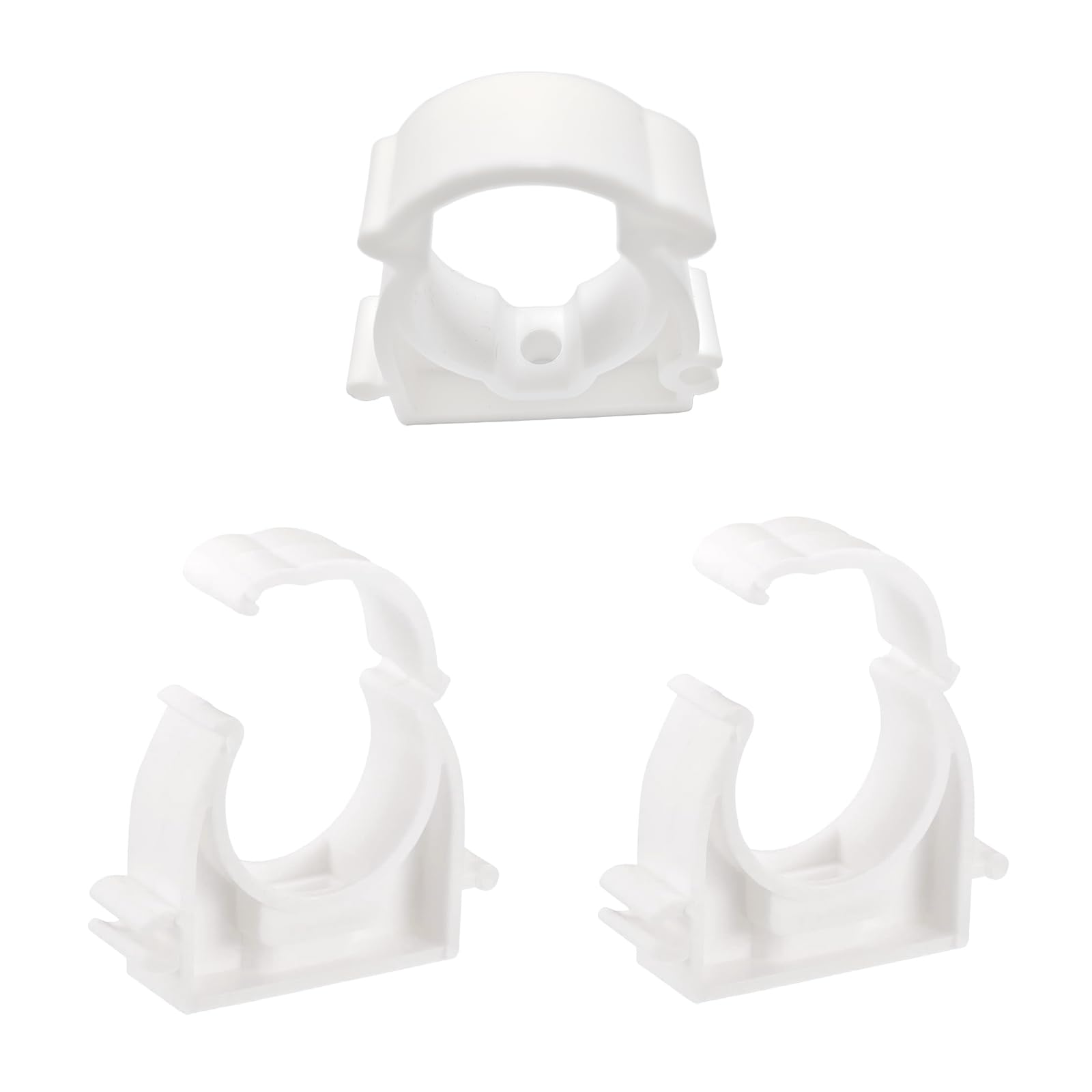 YGCQFH 24 Pcs Plastic Pipe Clips,Snap-On Single Tube Clips (25mm Inner Diameter) - White Water Pipe Clamps