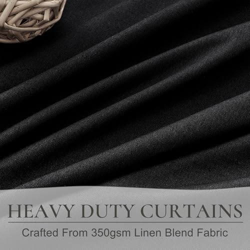 Image of Blackout Curtains 84 Inches Long, Complete Black Out Curtains for Bedroom /Sliding Glass Door 7ft Length 2 Panels Luxury Heavy Duty Pinch Pleated Linen Window Drapes Thermal Insulated (40 inchx84 inch Hook)