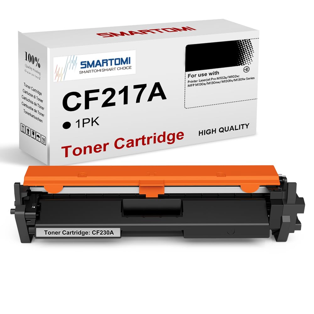 SMARTOMI, confezione da 1, resa elevata, cartuccia toner nero CF217A compatibile con HP 17A CF217A per uso con HP LaserJet Pro M102w M102a MFP130a MFP130Nnw MFP130fn MFP130fw