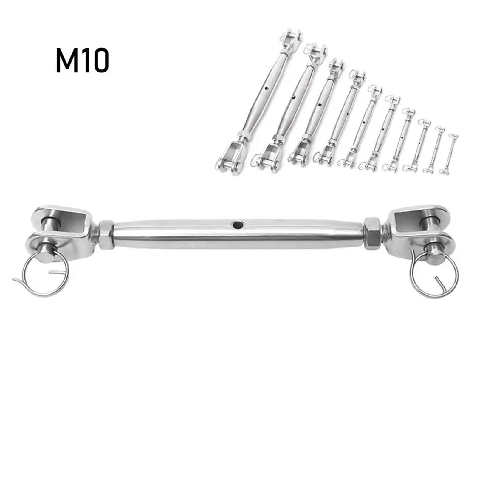 Tenditore in acciaio inox, 5 pezzi M4-M10 304 in acciaio inox marino sartiame vite tenditore per cavo giardino recinzione