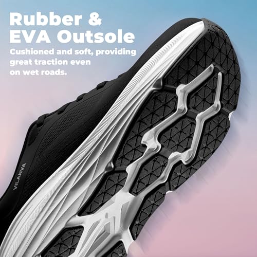 Image of Vilanva Women's Comfortable Walking Shoes Cushion Running Tennis Shoes Non-Slip Workout Gym Athletic Breathable Trendy Fashion Sneakers