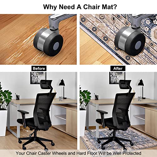 Anidaroel Office Chair Mat For Hardwood And Tile Floor, 47”X59” Computer Chair Mat For Rolling Chair, Desk Chair Mats, Low-Pile Carpet, Anti-Slip Floor Protector Rug #TOP1