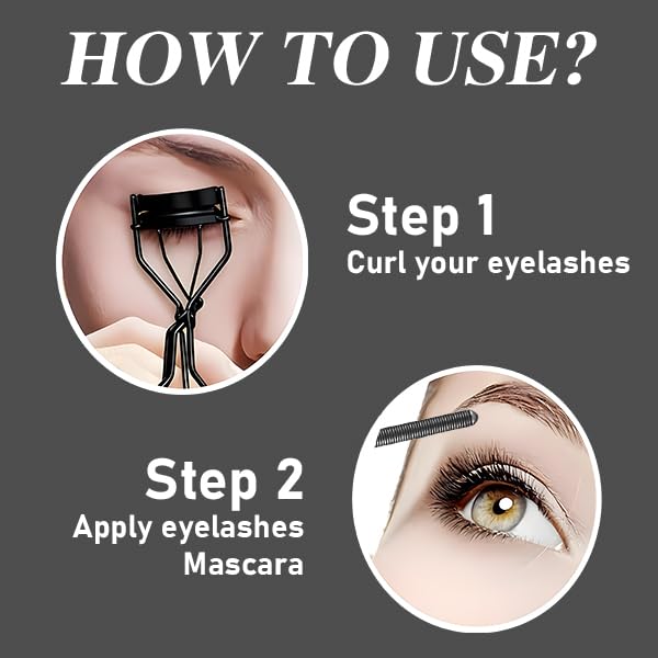 Image of Metal Wand Mascara Waterproof: 2 PCS Mascara with Eyelash Curler | Black Telescopic Mas-cara Volume and Length - Waterproof - 3D Curling - Smudge-Proof - Clump-Free - Long-Lasting Lash Definer