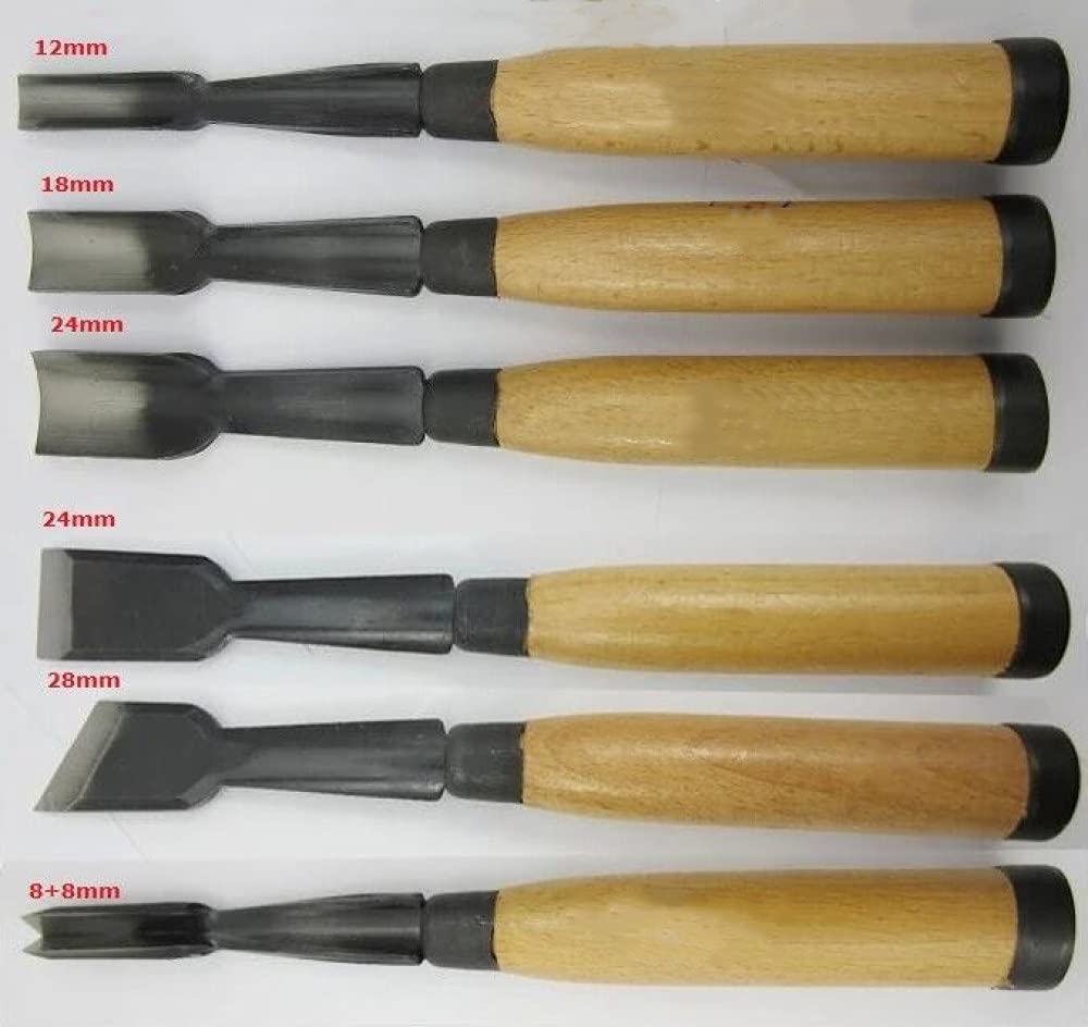 6 pezzi strumenti per intaglio del legno a mano scalpello set di utensili per scalpelli, come mostrato