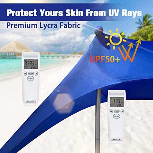 Beach Canopy Tent Sun Shade 10X10X7.2Ft Sun Shelter, Outdoor Portable Anti-Wind Beach Sun Shelter Upf50+ With 4 Poles/ Windproof Ropes/Sand Shovel/Carry Bag/Ground Pegs #TOP1