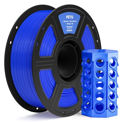 ELEGOO PETG Filament 1.75mm Blue 1KG 3D Printer Filament Dimensional Accuracy +/- 0.02 mm 1kg Spool(2.2lbs) Fits for Most FDM 3D Printers