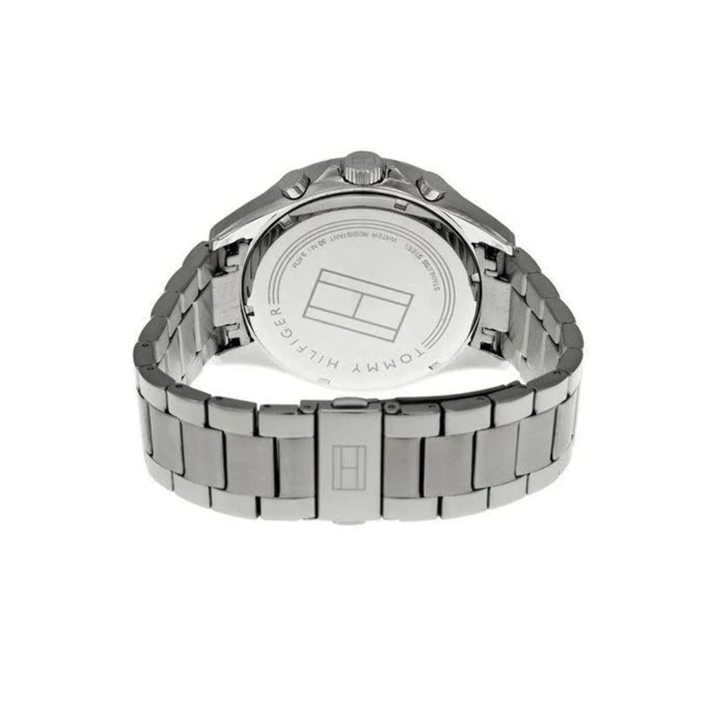 Tommy Hilfiger Reloj Analógico de Cuarzo multifunción para Hombre con Correa en Acero Inoxidable Plateada - 1791104