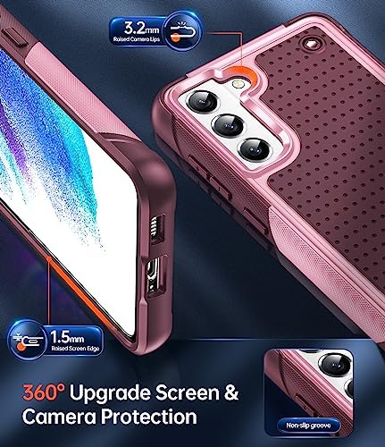 LeYi 삼성 갤럭시 S21 FE-5G 케이스: 액정보호필름 포함, R-핑크 — 사진 5