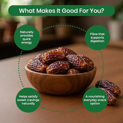 Image of Khetika Premium Arabian Dates 500g | Khajur, Khajoor | Dry Fruits | Dates in Fresh | Healthy Snacks | Rich in Fibre | No Added Sugar