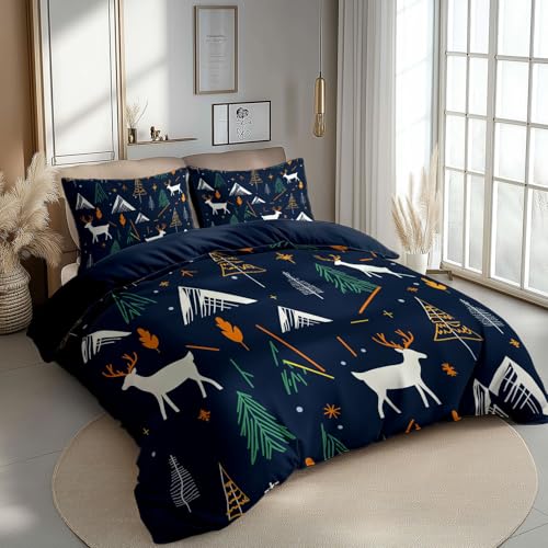 Housse de couette 140x200 sans repassage parure lit douce - 3