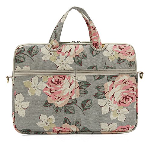 Kayond White Rose Patten Water Resistant Laptop Shoulder Messenger Bag Case Sleeve For 12 Inch 13 Inch Laptop,Laptop Briefcase #TOP3