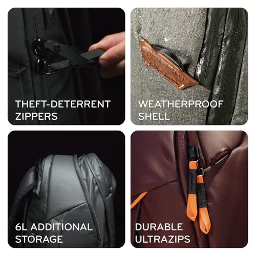 Image of Peak Design Travel Backpack 30L, Eclipse, Expandable 27-33L Design, Rear and Top Access, Weatherproof Shell, Laptop Sleeve, Ideal for Travel or Everyday Carry, Versatile Backpack for Men and Women