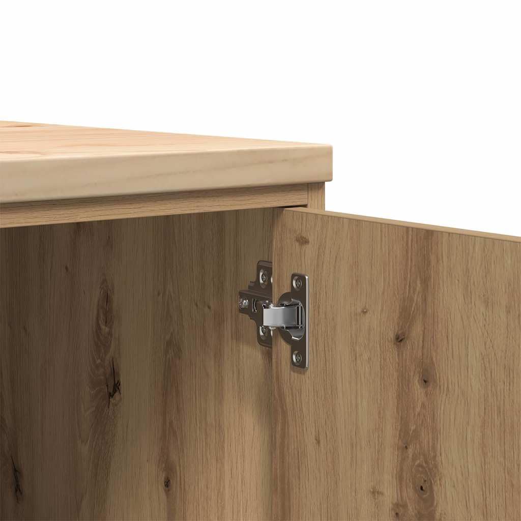 vidaXL Garagen-Aufbewahrungsschrank Artisan-Eiche Massivholz Kiefer, Schrank, Werkzeugschrank, Lagerschrank, Garagenschrank, Aufbewahrungsschrank